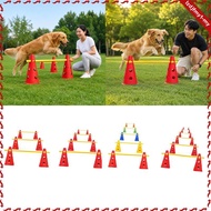 leipupa Dog Agility Hurdle Cone Set, Pet Jump Training Set for Running, Sports, Soccer, Football Tra