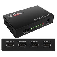 3D 1080P HDMI-Compatible Splitter HDCP 1 In 4 Out เครื่องขยายสัญญาณ1X4เสียง Spliter สวิตช์อะแดปเตอร์