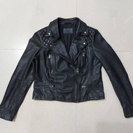 英國 Allsaints Cargo Biker Jacket 羊皮 菱格紋 騎士外套 真皮 皮衣 皮外套