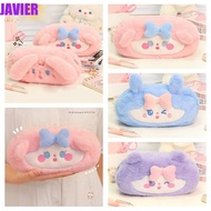 JAVIER Pencil Bag, Pencil Holder Cosmetic Pouch Pencil Cases, Cartoon Large Capacity Plush Korean Stationery Bag Children Gifts