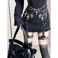 Yk2 Millennium Style Gothic Multi-Layer Cross Waist Chain Asian Culture Dark Style Lolita Hot Girl B