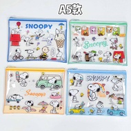 Bandai | 4pcs Snoopy Clear Plastic Zipper File Folder Cartoon A4/A5/B5 Water Resistant Document Pouc