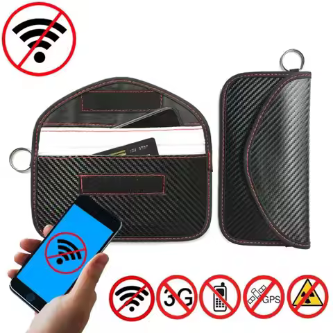 Mobile Phone RF Signal Blocker Jammer Anti-Radiation Shield Case Bag For Keyless Car Keys Radiation