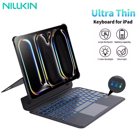 NILLKIN Ultra Thin Magic Keyboard Case for iPad Pro13 Air 11 M3/M2 iPad Pro 12.9 Smart Connection Mu