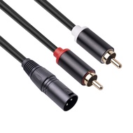 XLR To Dual RCA Audio Cable A1 XLR Male 3 Pin To Dual RCA Male Plug Stereo Audio Cable Amplifier Mix