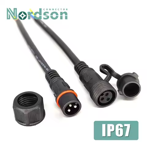 IP68 Waterproof Docking Connector 2 3 4 5 6 7 8 Pin 0.3/0.75/1.5 Square Male Female Cable Plug Exten