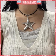 ci Metal Exaggerate Personality Big-Pentagram Star Pendant Necklace for Women