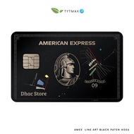 Amex Line art black patent #006 / Dummy Credit Card / Fake Premium ID Card