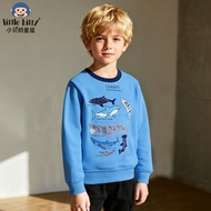 2025 Baby Boy Children's Sweatshirt Round Neck Pullover Casual Pure Cotton Embroidered Sweatshirt Cu