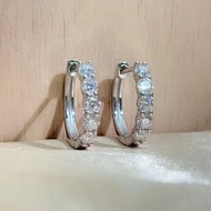 ต่างหูเพชร0.5กะรัต D VVS Moissanite ผ่านการทดสอบเพชรแล้ว100%-S925เครื่องประดับผู้หญิงเงินของขวัญแต่ง