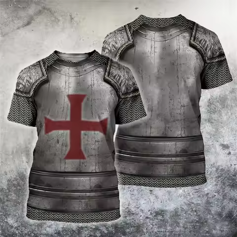 Templar Knight Graphic Vintage T-Shirt The Armor 3d Print Boys Kids Cosplay Clothing Funny Tshirts S