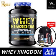 Muscle Kingdom Whey Kingdom 6.6Lbs/3Kg (84 serving) FREE 3 GIFT COMBO - Whey Protein,Halal,Recovery