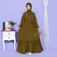 BALQIS gamis remaja tanggung cringkle kekinian baju muslim anak perempuan korean style lebaran 2023 