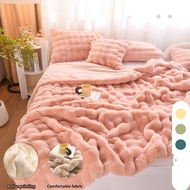 high-end light luxury rabbit plush blanket double-sided thickened suitable for winter sleep -