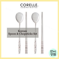 corelle stainless steel spoon & chopsticks set korean spoon chopsticks 2set made in Korea