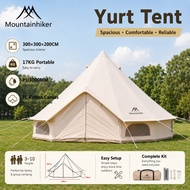 Mountainhiker Yurt Tent，Glamping Bell Tent for 3-10 People，200G Cotton Canvas，Waterproof，Large Famil
