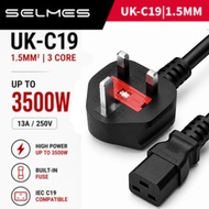 Power Cord UK Plug 3 Pin IEC C19 1.5mm 16A 250V UPS PDU Power Supply Cable AC Extension Cable SELMES