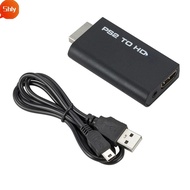 SHLY Adapter, Game to HDMI PS2 to HDMI Converter, Portable 480i/480p/576i 3.5mm Audio Output HD Cabl