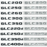 Mercedes GLC X253 4Matic 3D Chrome Black Letter Badge GLC300e GLC350e GLC400e Rear Trunk Emblem Car 