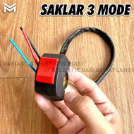 SAKALR ON OFF SAKLAR BREKET 3 MODE PLASTICK ABS VARIASI MOTOR SAKLAR SWICT LAMPU ON ON OFF STANG 3 M