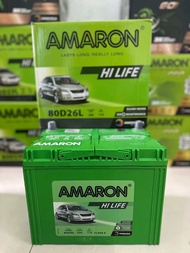AMARON รุ่นHI-LIFE(80D26L ) ขนาดยาว 26 กว้าง18สูง23เซนติเมตร D-max1.9 navara np300 triton เบนซิล mu