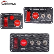 3Gang/4Gang/5Gang/6Gang 12V Ignition Button Switch Panel For Racing Car Toggle Start