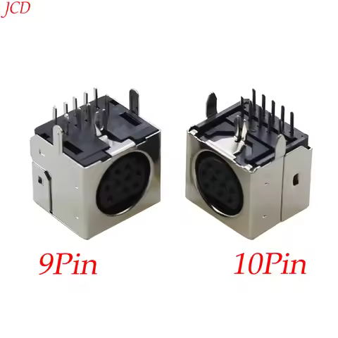 1pcs LCD TV S-video 9 Pin10Pin Mini Din Socket Connector Shield Right Angle Through Hole Mini Circul