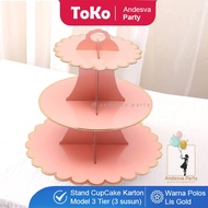 Cake Stand PINK Plain Gold List / 3 Tier Cupcake Stand / plain cupcake stand / cupcake stand