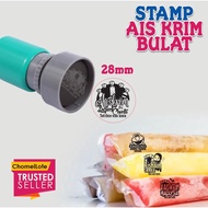 Chomellote Plastic Stamp, Cop Plastik Kalis Air, Cop Ice cream, Cop Aiskrim, Waterproof Stamp 28mm