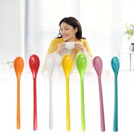 Colorful Plastic Long Handled Coffee Spoon Melamine Soup Practical Yogurt Tableware Spoon A0u2