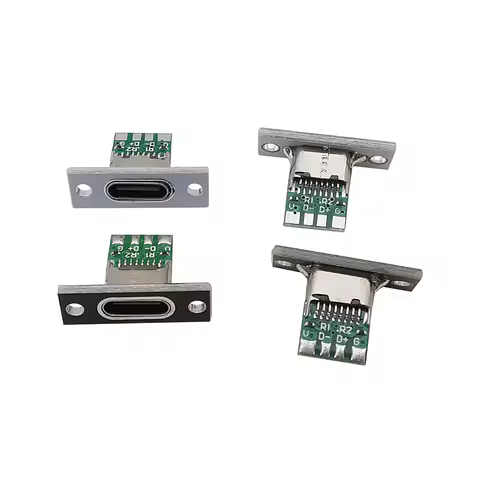 1/6/10Pcs USB Type C Female Connector with Fixing Plate 2P 4P 6 Pin DIY Repair Type-C USB Jack Socke