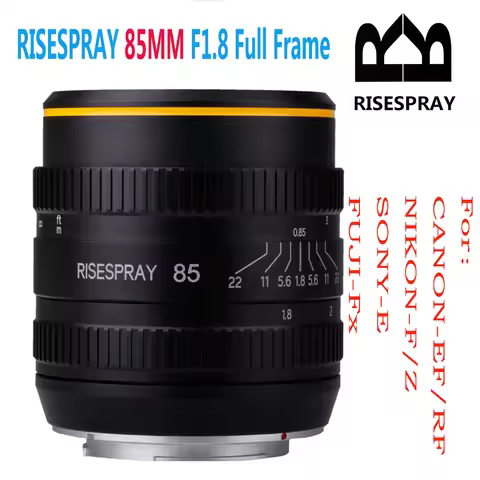 NEW RISESPRAY Full Frame 85MM F1.8 Metal Manual Camera Lens For Canon-EF/RF NIKON-F/Z SONY-E Fujifil