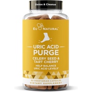 Purge! Uric Acid Flush Eat &amp; Drink What You Want 60 Soft Vegan Capsules Detox Cleanse Celery Seed Extract, Tart Cherry &amp; Chanca Piedra for Effective Joint Support &amp; Active Mobility