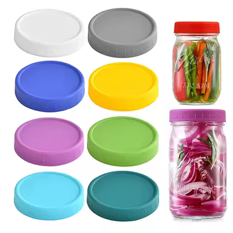 12pcs Mason-Jar Plastic Lids 70mm/86mm Multicolor Compatible Ball Kerr Brands Reusable Leak-proof Se