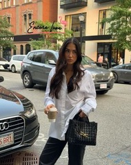 BV Bottega Veneta Small Andiamo Intreccio Top-handle Bag black lambskin leather.