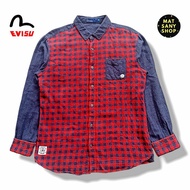 KEMEJA FLANEL LENGAN PANJANG EVISU JEANS DENIM JAPAN ORIGINAL IMPORT