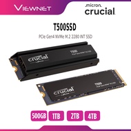 CRUCIAL INT SSD T500 PCIE GEN4 NVME M.2 2280 INTERNAL SOLID STATE DRIVE (WITH / WITHOUT HEATSINK) - 
