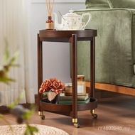 Kitchen Coffee Table Solid Wood Trolley Snacks Household Tea Wheel Shelf Side Movable Trolley Dining