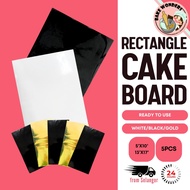 [5PCS] Rectangle Cake Board/ Cake Board Rectangle/ White Cake Board/ Black Cake Board 5x10"/ 13/17"