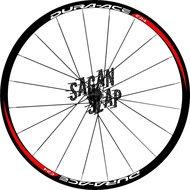 MERAH Sticker Decal Rims Bicycle Rims Dura Ace C24 700c Red strip 1.5 cm Width