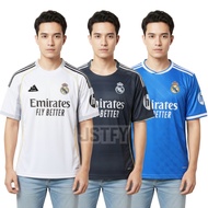 Jersey Rl Mdrd Home Away 3rd 2025 2026 Fans Football Shirt Rlmdrd White Black biru Emirates Fly Bett