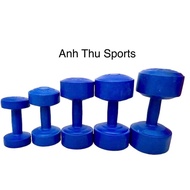 Plastic dumbbells stuffed with concrete 2kg 3kg 4kg/piece blue