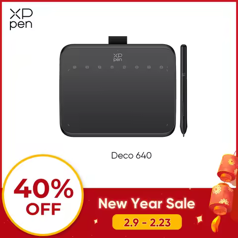 XPPen Deco 640 Graphics Tablet 16K Pressure Levels 16x9cm Drawing Area with 8 Keys 60 Tilt for OSU G
