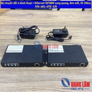 FXO/FXS + Ethernet 10/100M to optical 4-channel converter, single-one, SC 20km, P/N: AKS-4T1E-S/R (b