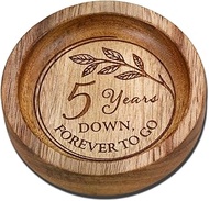 5th Anniversary Wooden Gift for Him Her Men Women - Wooden Ring Dish Tray for Couple Husband Wife Ma