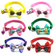 Kalung Kucing Pita Kupu Kupu Kalung Kucing Pita Kotak Kotak Kalung Kucing Bel kerincing Aksesoris He