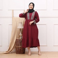 gamis polos busui kekinian longdres renda premium best seller gamis susun polos midi gamis polos mix