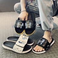 รองเท้าแตะสำหรับผู้ชายสวมใส่กลางแจ้งลื่นระงับกลิ่นกายแฟชั่นสบายเวลโครที่บ้านน้ำหนักเบารองเท้าแตะชายห