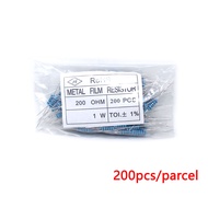200pcs/Lot 1W Metal Film Resistor 1% 1R~4.7M 1R 20R 30R 47R 100R 220R 330R 510R 1K 3.9K 4.7K 10K 22K