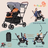 T12 Seebaby Pro tandem stroller /Twin Stroller 2021 Upgraded version (Sit &amp; Stand Twin prams)